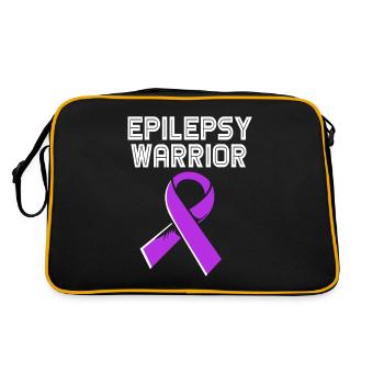 Epilepsie Krieger Kämpfer - Retro Tasche - Schwarz/Gold - Hinten