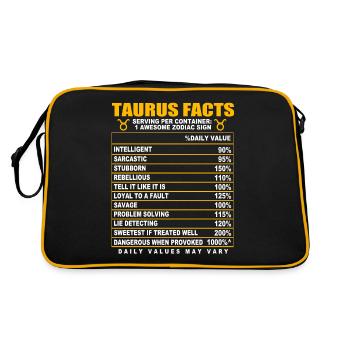 Stier Sternzeichen - Retro Tasche - Schwarz/Gold - Hinten