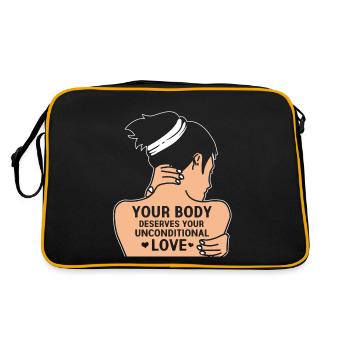 Depression Deppressiv Psyche Therapie Bipolar - Retro Tasche - Schwarz/Gold - Hinten