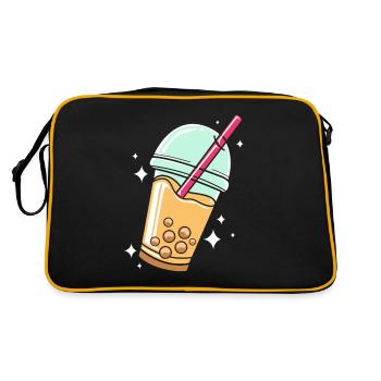 Bubble Tee Boba Tea - Retro Tasche - Schwarz/Gold - Hinten