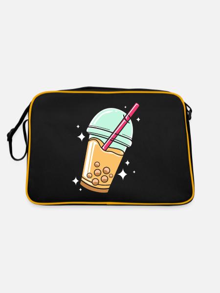 Bubble Tee Boba Tea - Retro Bag - black/gold - Back