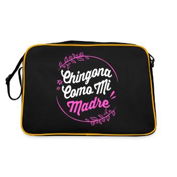 Chingona Latina - Retro Tasche - Schwarz/Gold - Hinten