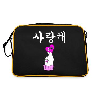 Kpop Kdrama Saranghae - Sac Retro - noir/or - Dos