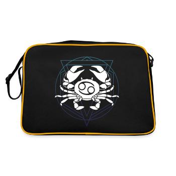 Krebs Symbol Tierkreiszeichen Horoskop - Retro Tasche - Schwarz/Gold - Hinten