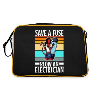 Save a Fuse Blow an Electrician - Retro Bag - black/gold - Back