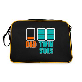 Vater Zwillinge - Retro Tasche - Schwarz/Gold - Hinten