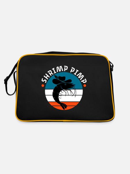 Shrimp Pimp - Retro Tasche - Schwarz/Gold - Hinten