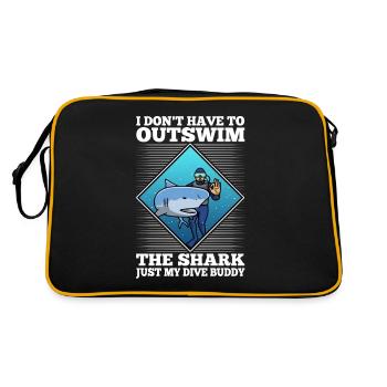 I don't have to outswim the shark, just my dive bu - Retro Tasche - Schwarz/Gold - Hinten