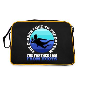 The closer i get to the bottom the farther i am fr - Retro Tasche - Schwarz/Gold - Hinten