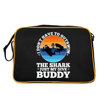 I don't have to outswim the shark my dive buddy - Retro Tasche - Schwarz/Gold - Hinten