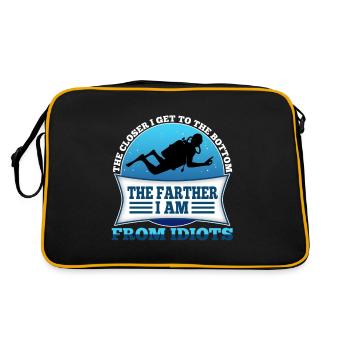 The closer i get to the bottom the farther i am fr - Retro Tasche - Schwarz/Gold - Hinten