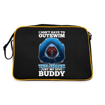 I don't have to outswim the shark, just my dive bu - Retro Tasche - Schwarz/Gold - Hinten
