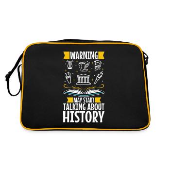 Warning may start talking about history - Retro Bag - black/gold - Back