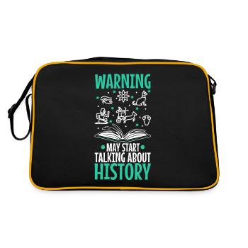 Warning may start talking about history - Retro Bag - black/gold - Back