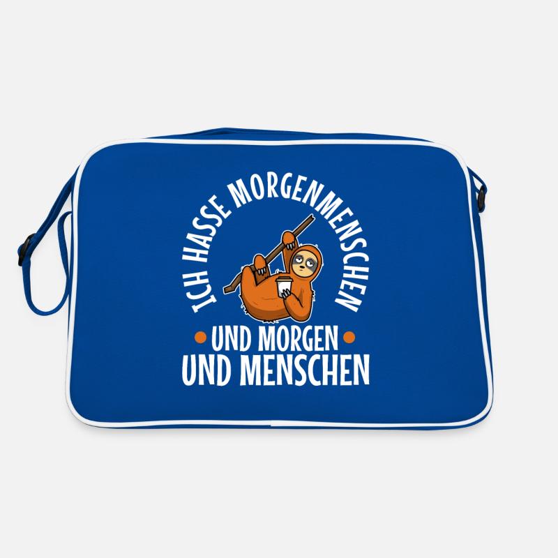 Müdes Faultier mit Kaffee und dem Spruch: Ich hass Retro Tasche