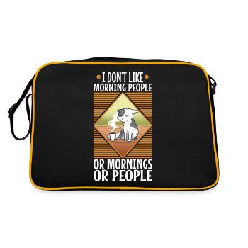 Je n’aime pas les gens du matin ou les matins ou les gens - Sac Retro - noir/or - Dos