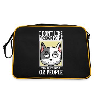 Je n’aime pas les gens du matin ou les matins ou les gens - Sac Retro - noir/or - Dos