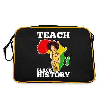 Teach Black History - Retro Tasche - Schwarz/Gold - Hinten