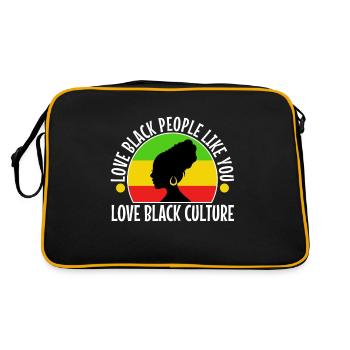 Love black people like you love black culture - Retro Tasche - Schwarz/Gold - Hinten