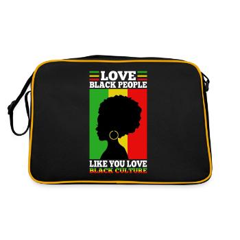 Love black people like you love black culture - Retro Tasche - Schwarz/Gold - Hinten
