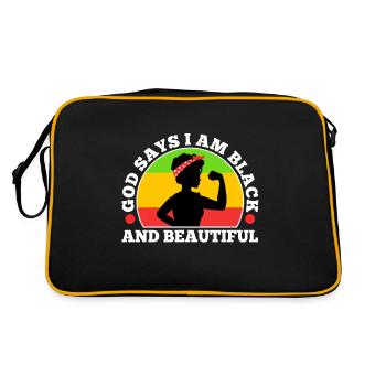 God says im black and Beautiful - Retro Tasche - Schwarz/Gold - Hinten