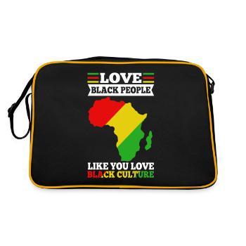 Love black people like you love black culture - Retro Tasche - Schwarz/Gold - Hinten