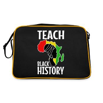 Teach Black History - Retro Tasche - Schwarz/Gold - Hinten