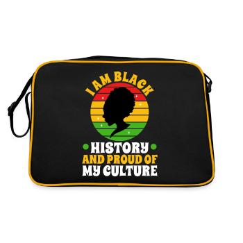 Je suis l’histoire des Noirs et fier de ma culture - Sac Retro - noir/or - Dos
