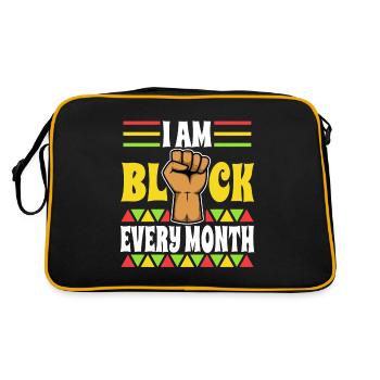 Je suis l’histoire des Noirs et fier de ma culture - Sac Retro - noir/or - Dos