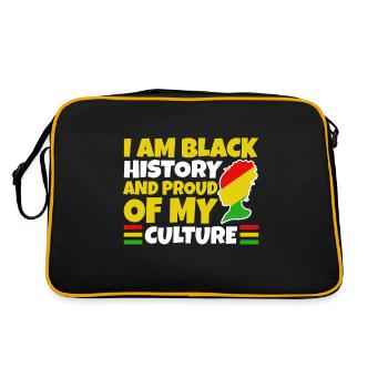 Je suis l’histoire des Noirs et fier de ma culture - Sac Retro - noir/or - Dos