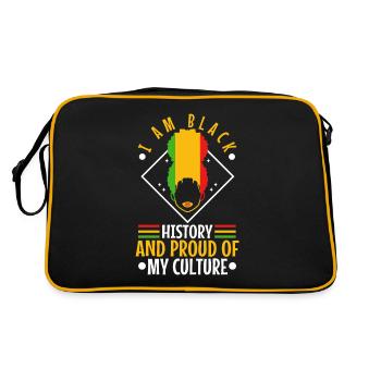 Je suis l’histoire des Noirs et fier de ma culture - Sac Retro - noir/or - Dos