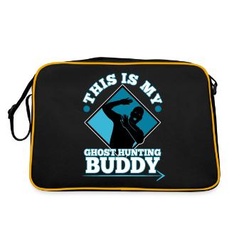 This is my ghost hunting buddy - Retro Tasche - Schwarz/Gold - Hinten