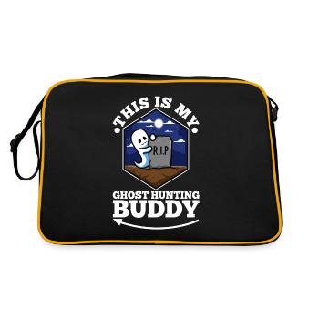 This is my ghost hunting buddy - Retro Tasche - Schwarz/Gold - Hinten