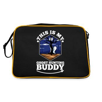 This is my ghost hunting buddy - Retro Tasche - Schwarz/Gold - Hinten