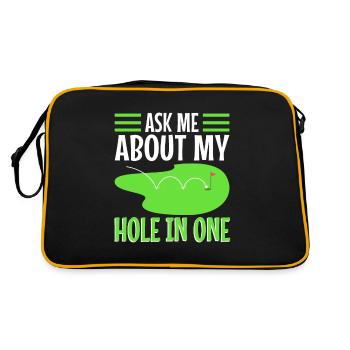 Ask me about my hole in one - Retro Bag - black/gold - Back