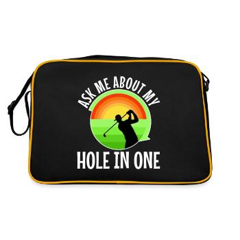 Ask me about my hole in one - Retro Bag - black/gold - Back