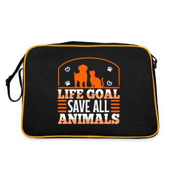 Objectif de vie sauver tous les animaux - Sac Retro - noir/or - Dos