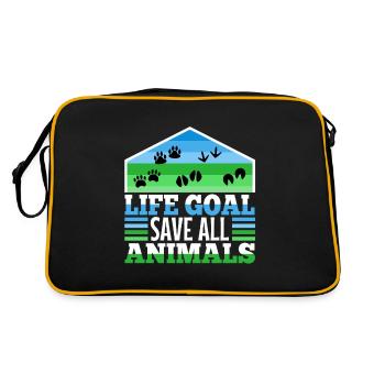 Objectif de vie sauver tous les animaux - Sac Retro - noir/or - Dos