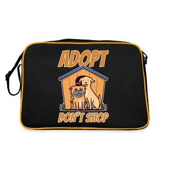 Adopt don't shop - Retro Tasche - Schwarz/Gold - Hinten