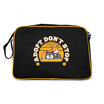 Adopt don't shop - Retro Tasche - Schwarz/Gold - Hinten