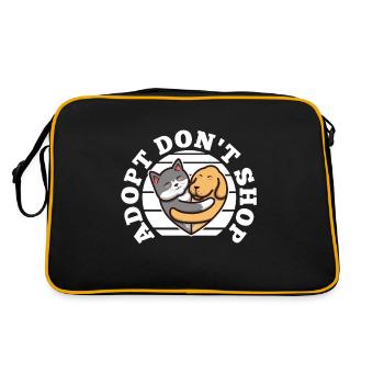 Adopt don't shop - Retro Tasche - Schwarz/Gold - Hinten