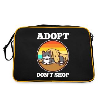 Adopt don't shop - Retro Tasche - Schwarz/Gold - Hinten
