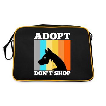 Adopt don't shop - Retro Tasche - Schwarz/Gold - Hinten