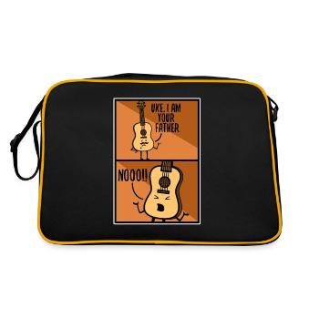 Uke i am your father - Retro Tasche - Schwarz/Gold - Hinten