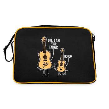 Uke i am your father - Retro Tasche - Schwarz/Gold - Hinten