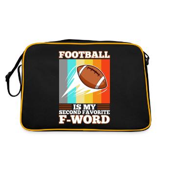 Football is my second favorite f word - Retro Tasche - Schwarz/Gold - Hinten