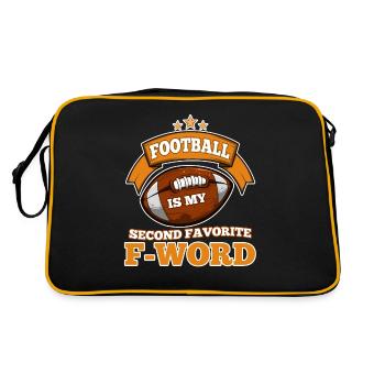 Football is my second favorite f word - Retro Tasche - Schwarz/Gold - Hinten