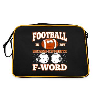Football is my second favorite f word - Retro Tasche - Schwarz/Gold - Hinten