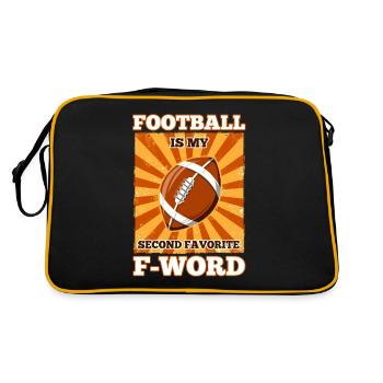 Football is my second favorite f word - Retro Tasche - Schwarz/Gold - Hinten