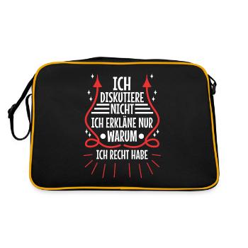 Ich diskutiere nicht ich erkläre nur warum ich - Retro Tasche - Schwarz/Gold - Hinten